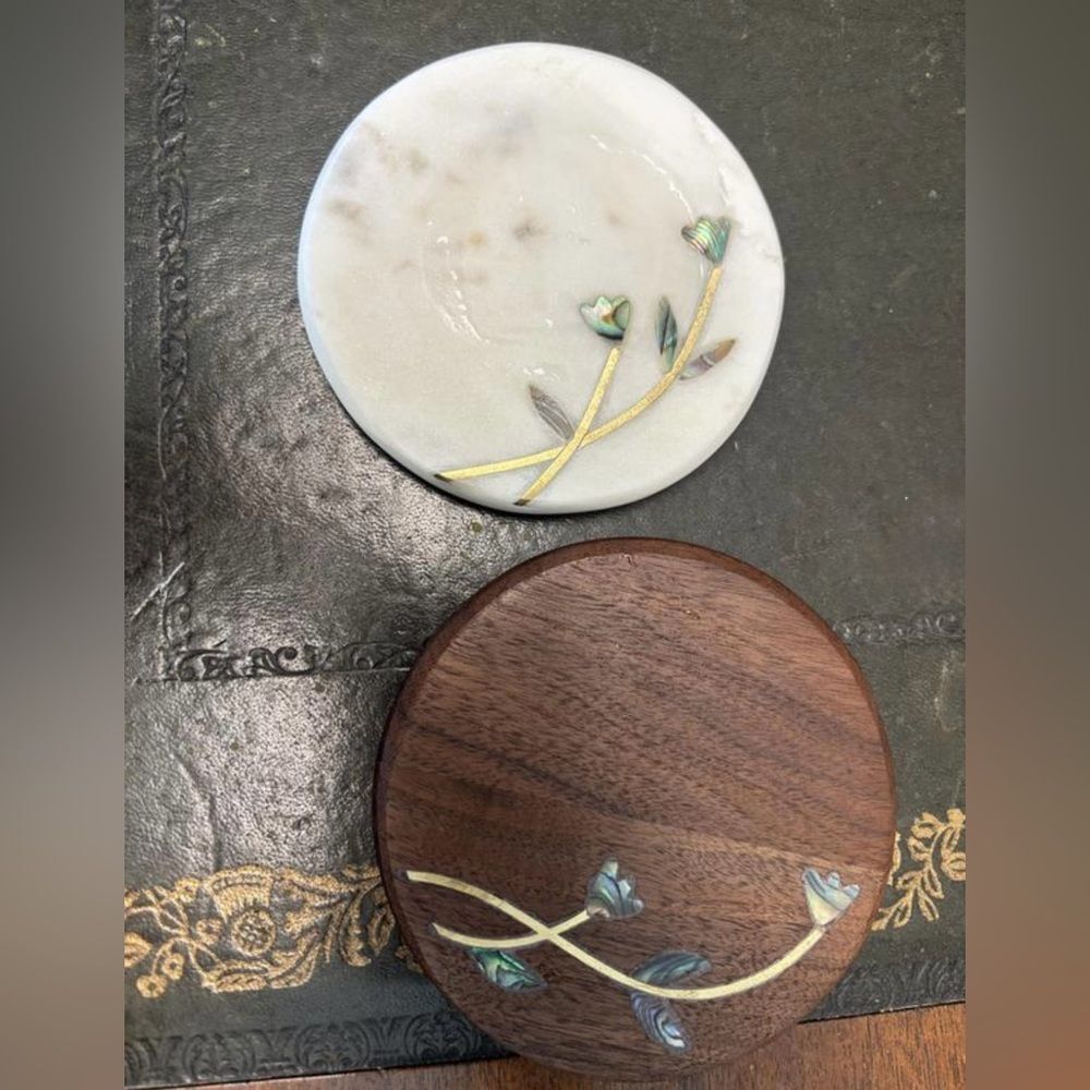 Anthropologie NWT Anthropologie Addie Round Coasters: Set of Two